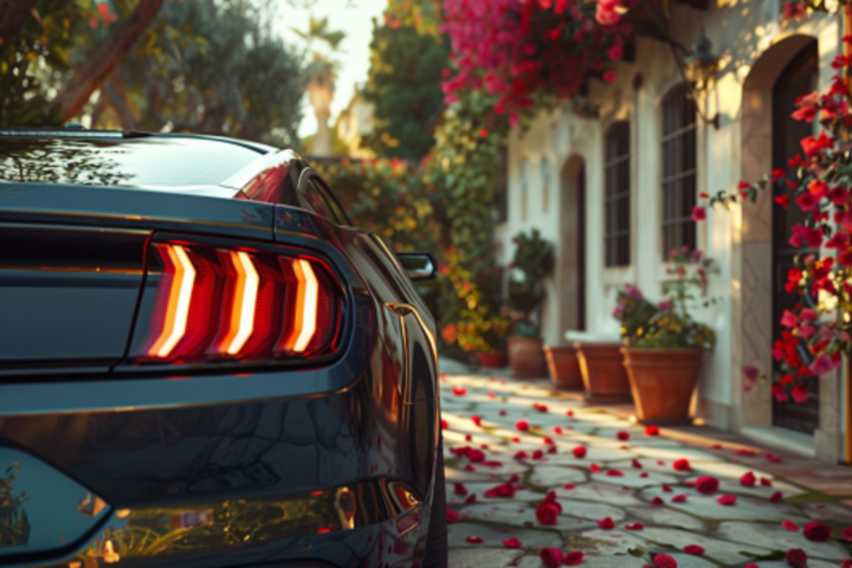 Une voiture devant une maison | Source : Midjourney