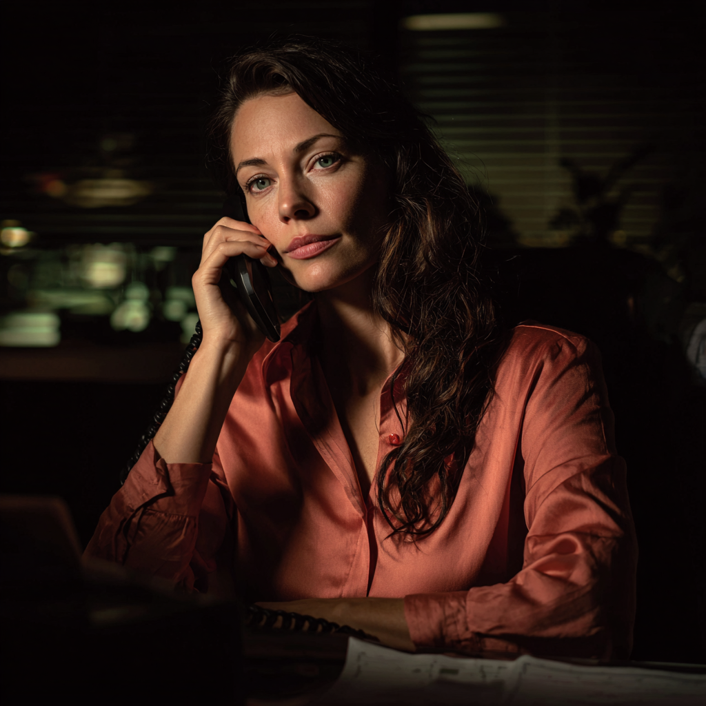 Une femme qui parle au téléphone | Source : Midjourney
