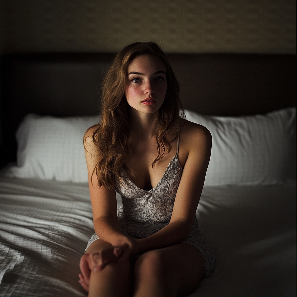Une femme sur un lit | Source : Midjourney