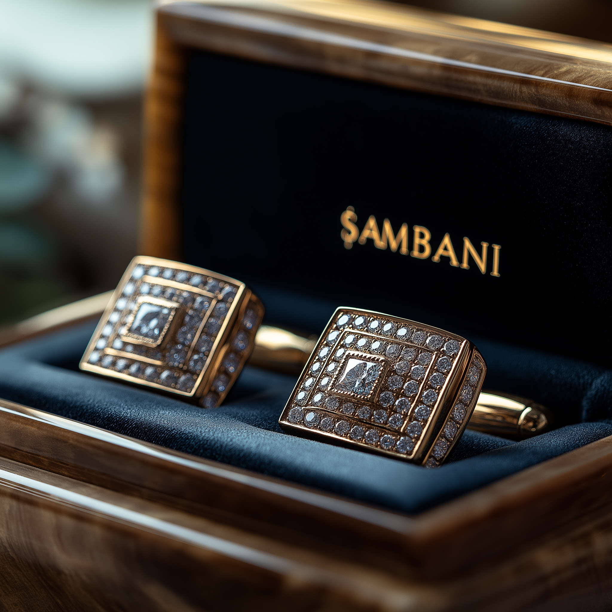 Des boutons de manchette en diamant dans un coffret | Source : Midjourney