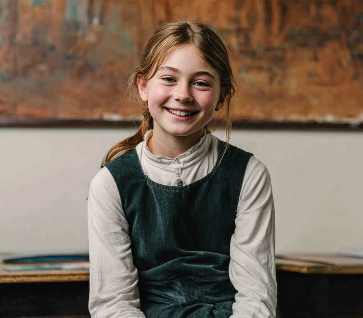 Une petite fille souriante | Source : Midjourney