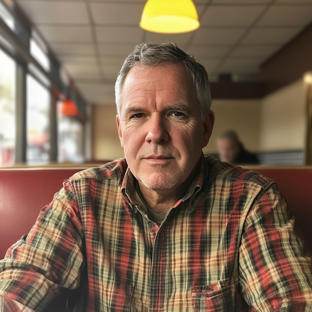 Un homme assis dans un restaurant | Source : Midjourney