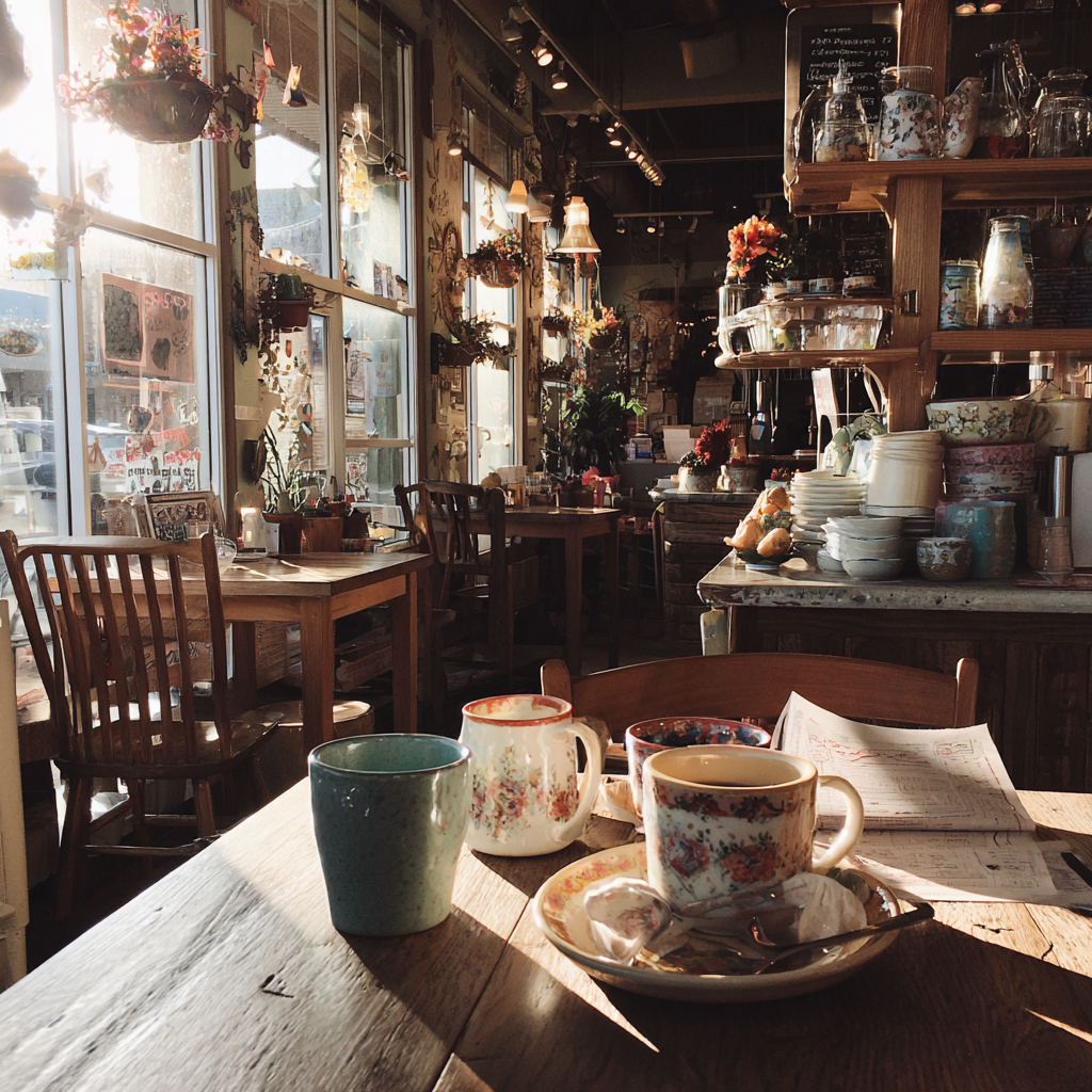 L'intérieur d'un café confortable | Source : Midjourney