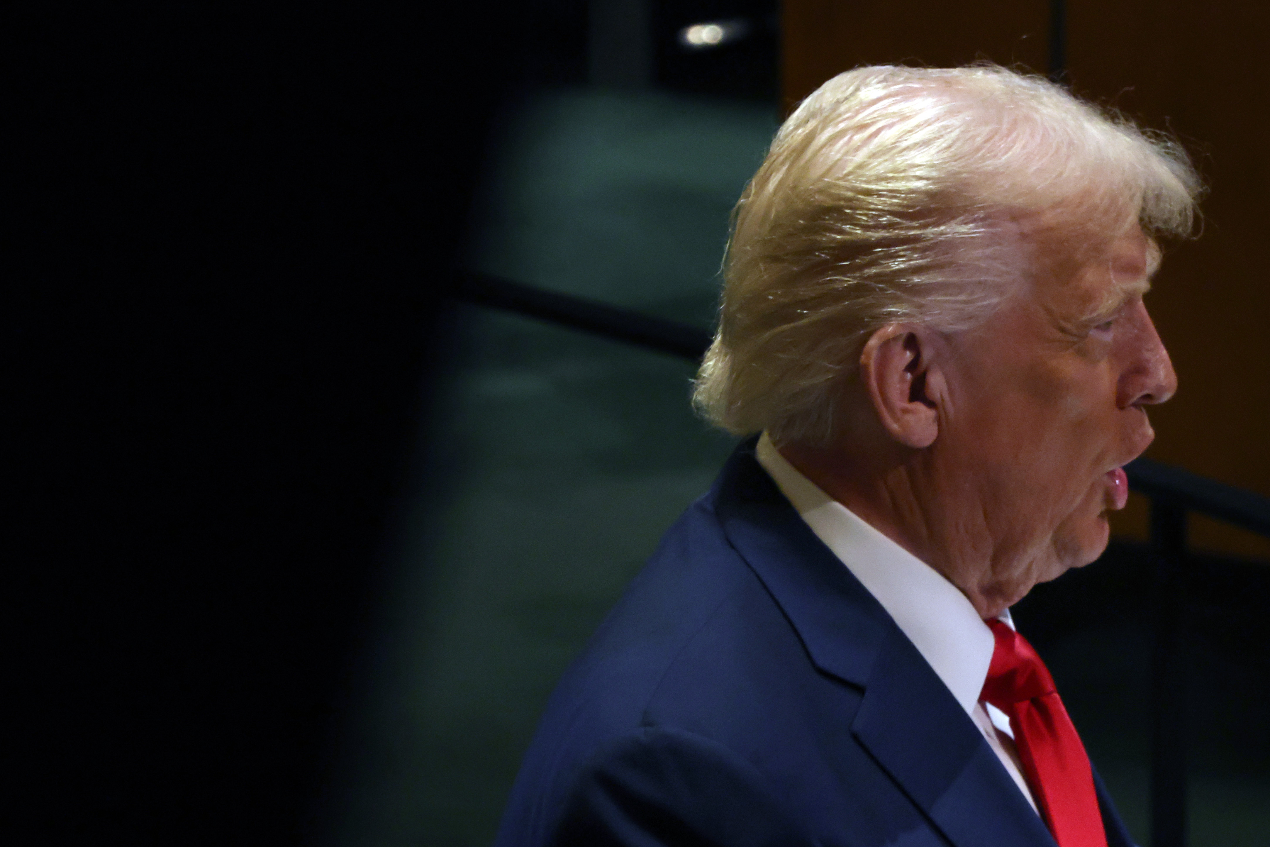 Donald Trump s'exprime lors de la 80e session de l'Assemblée générale des Nations unies (AGNU) au siège de l'ONU | Source : Getty Images