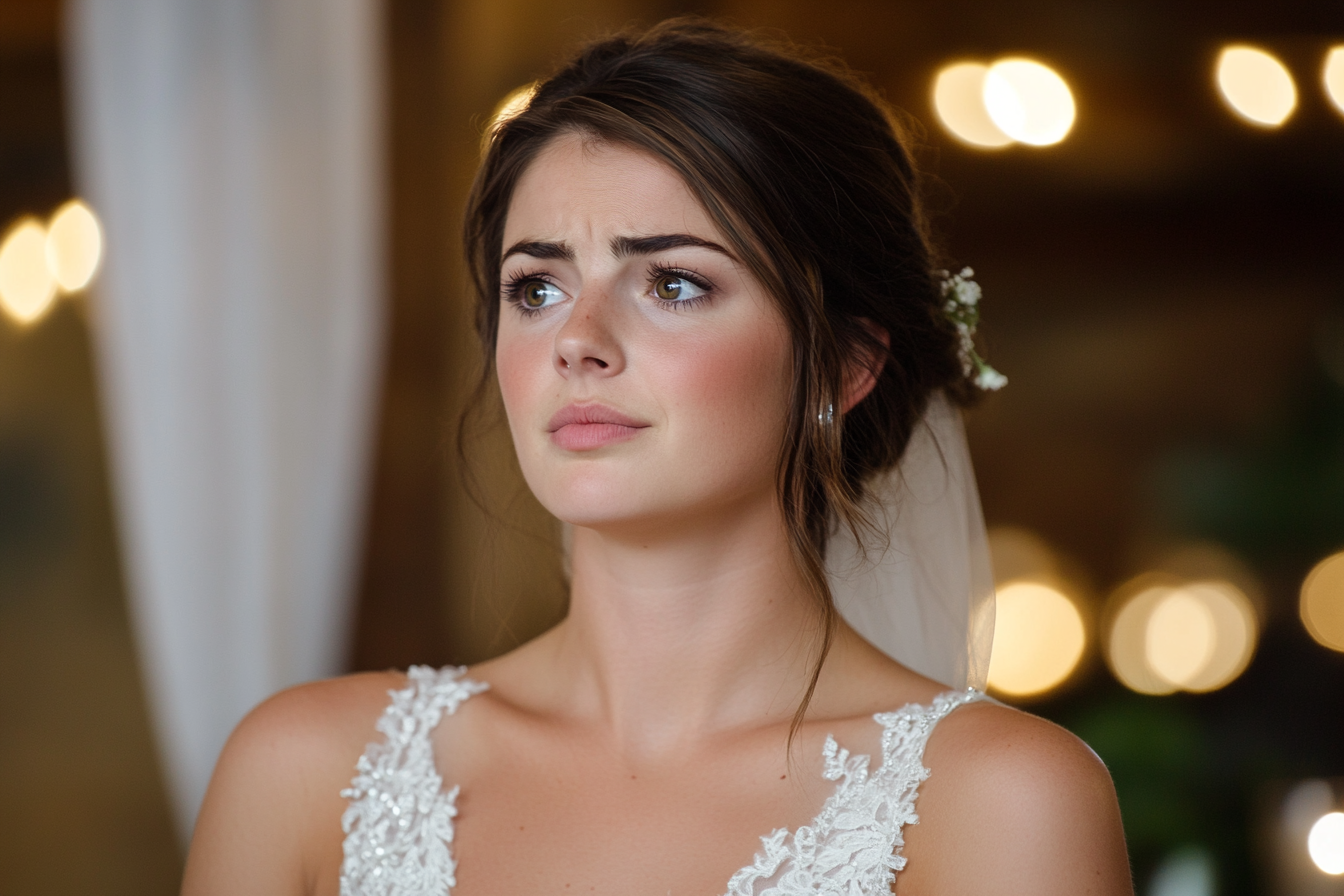 Une mariée qui fronce les sourcils | Source : Midjourney
