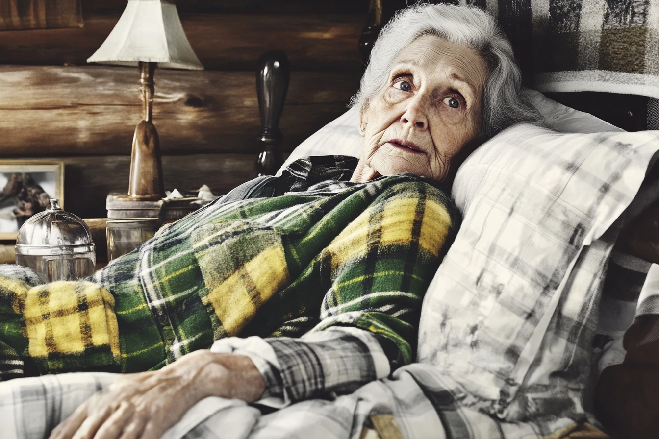 Une femme assise dans son lit | Source : Midjourney