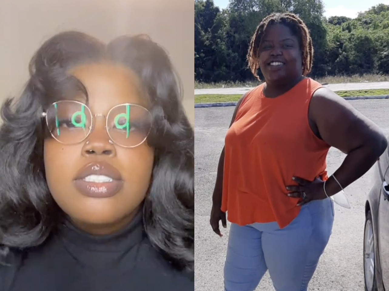 Photos avant et après d'une TikTokeuse : célibataire ou en couple. | Source : TikTok/existingwithjelly