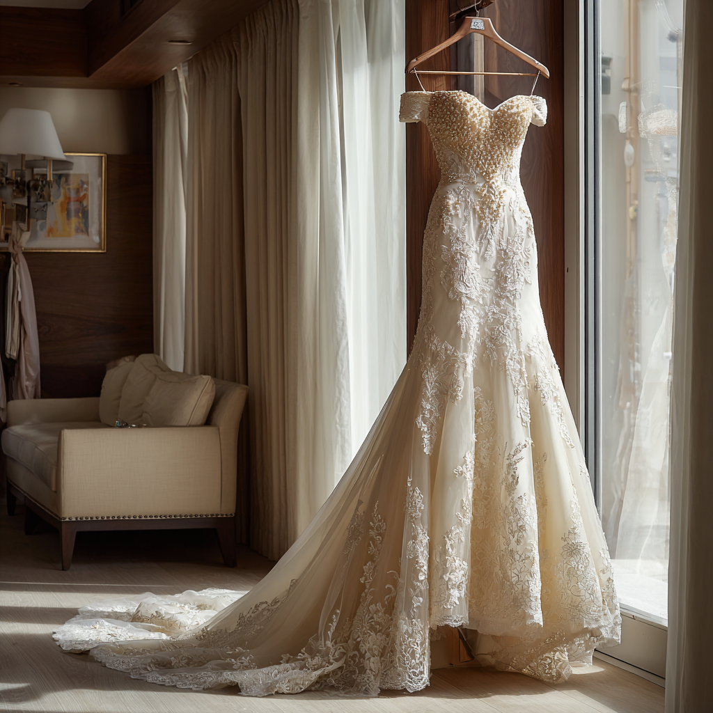Une magnifique robe de mariée | Source : Midjourney