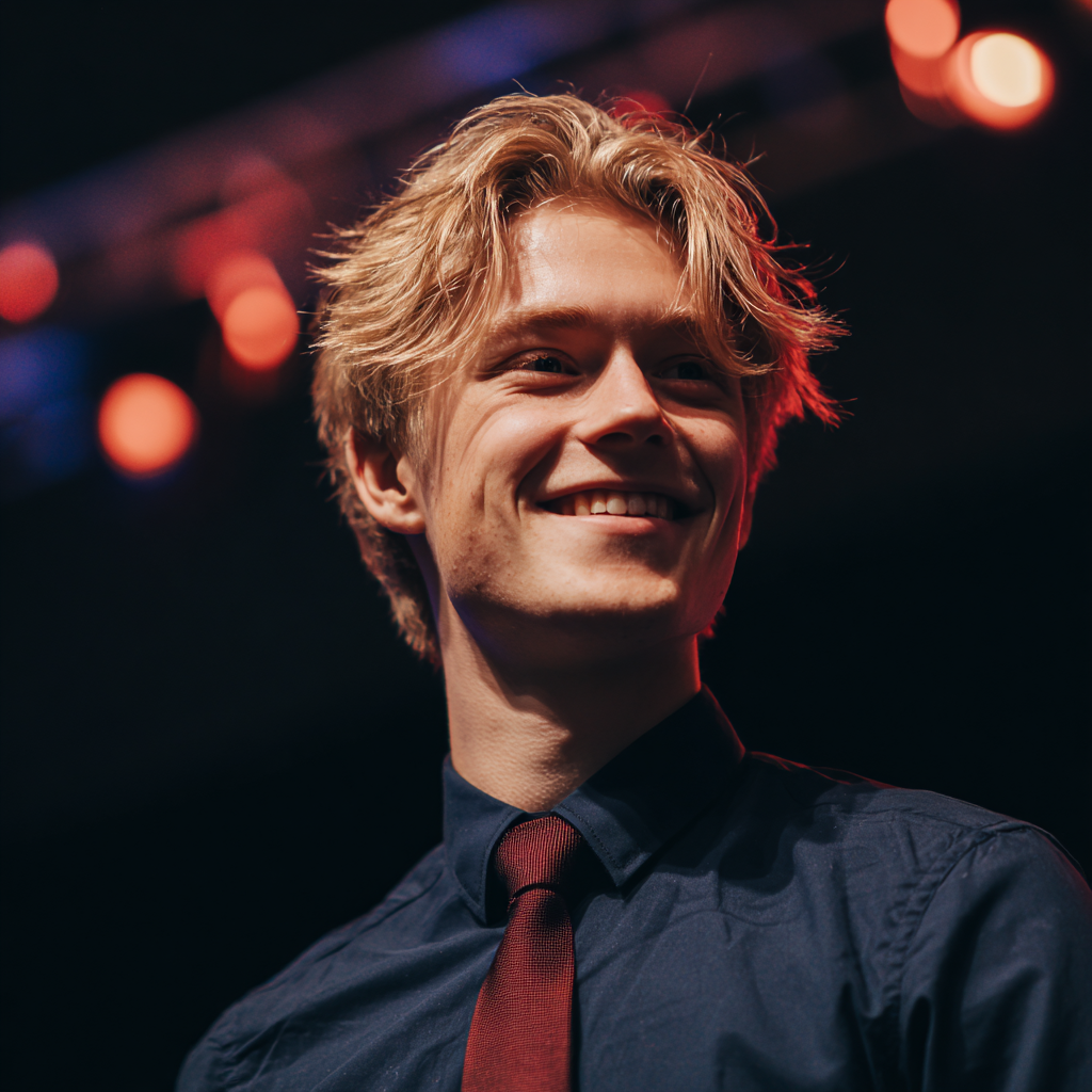 Un jeune homme souriant | Source : Midjourney