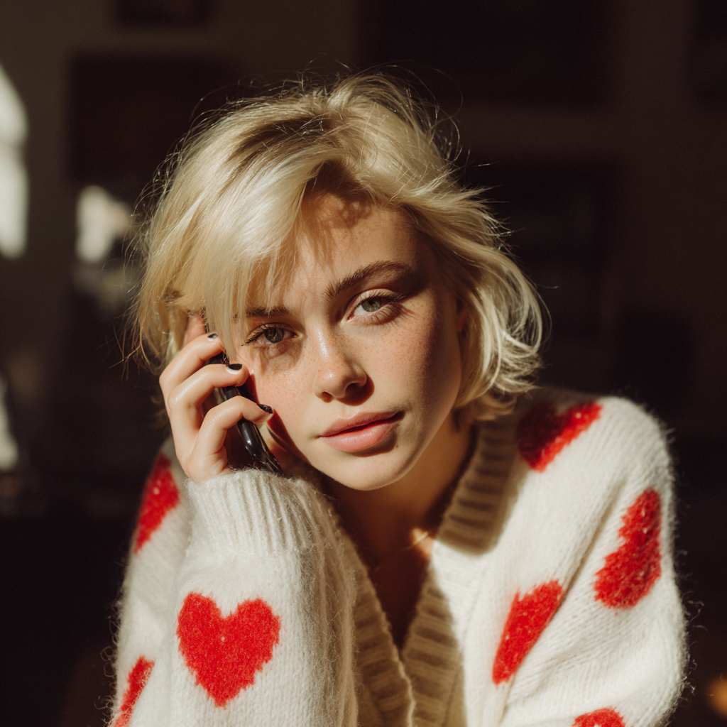 Une jeune femme qui parle au téléphone | Source : Midjourney