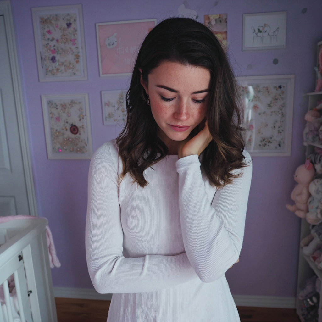 Une femme debout dans une crèche | Source : Midjourney
