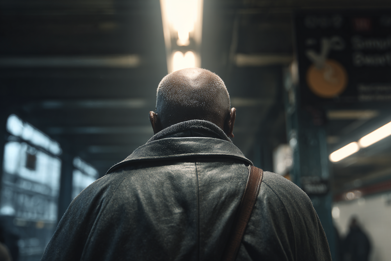 Un homme dans une station de métro | Source : Midjourney