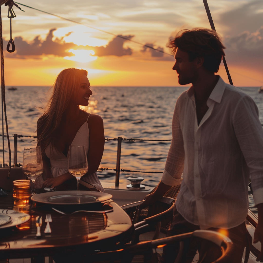 Un couple sur un bateau | Source : Midjourney