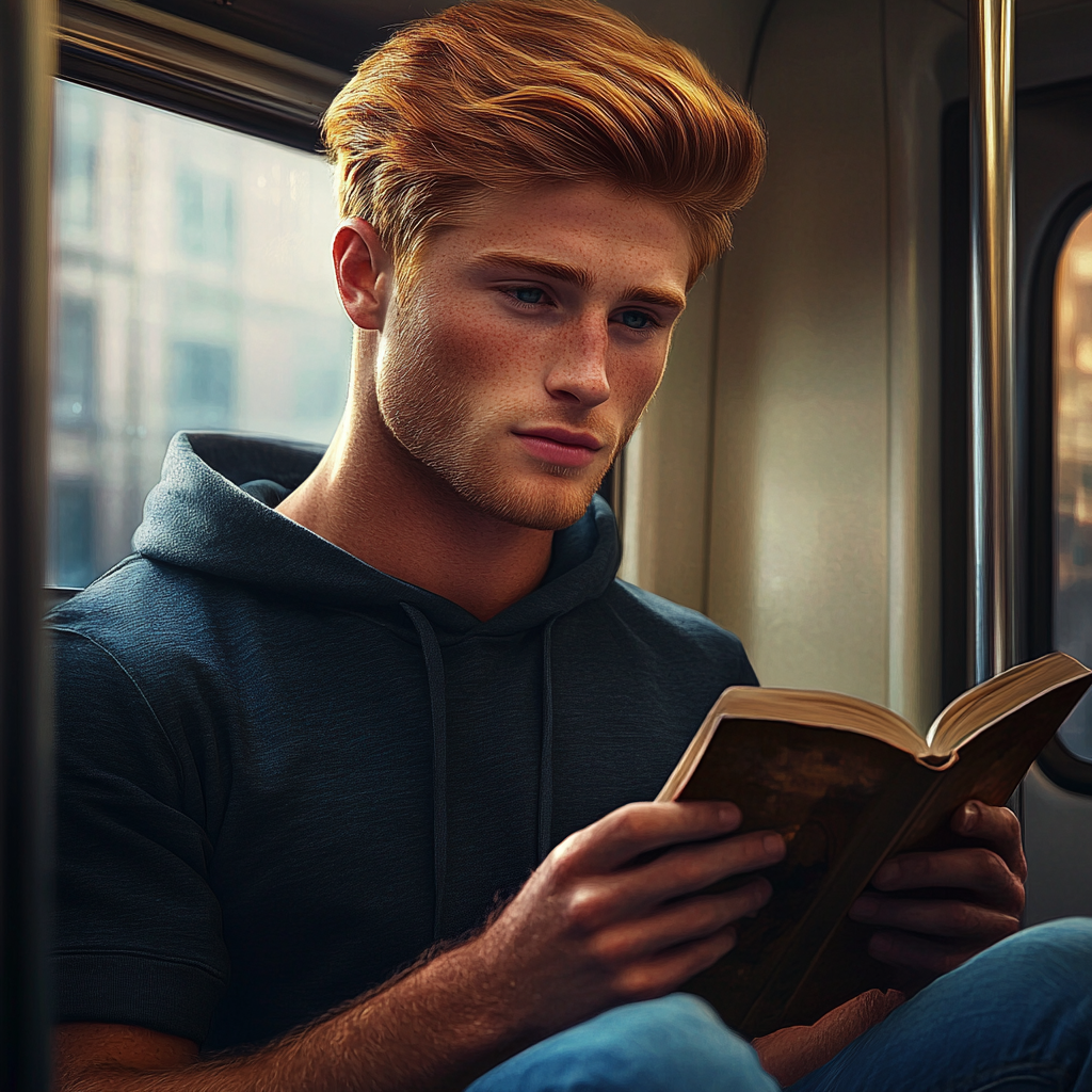 Un homme lisant un livre | Source : Midjourney