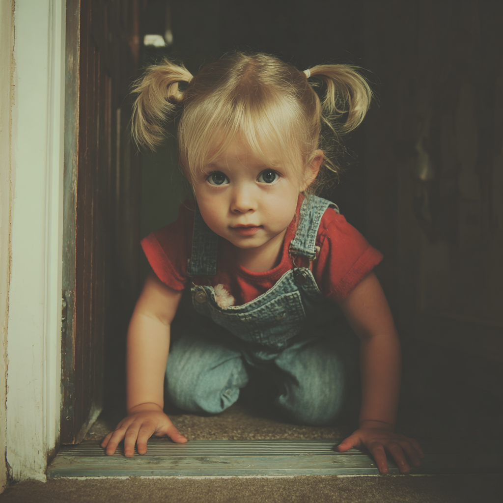 Une petite fille qui rampe | Source : Midjourney