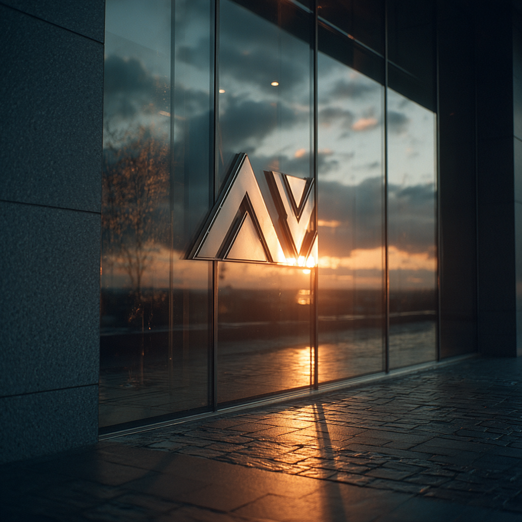 Le logo d'une entreprise sur un bâtiment | Source : Midjourney
