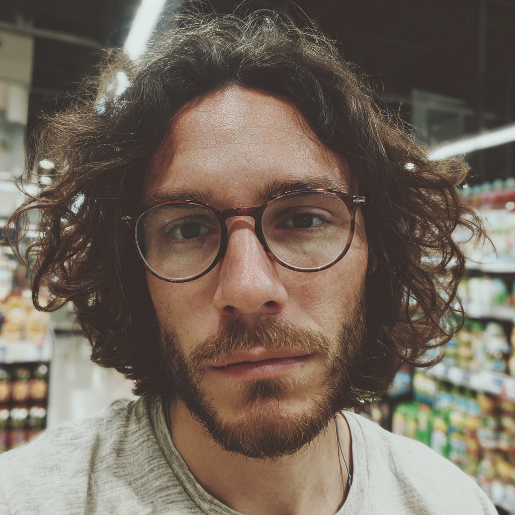 Un homme debout dans une épicerie | Source : Midjourney