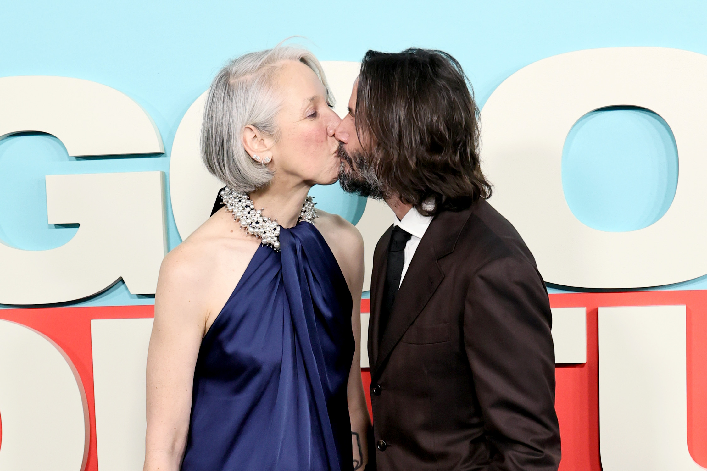 Alexandra Grant et Keanu Reeves lors de la projection du film « Good Fortune » à New York, le 13 octobre 2025. | Source : Getty Images