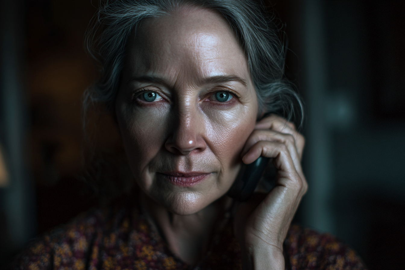 Une femme qui parle au téléphone | Source : Midjourney