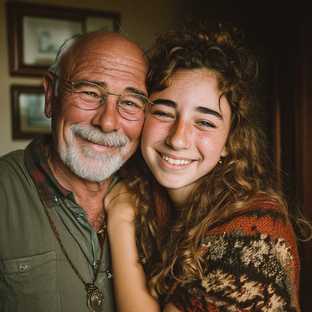 Un grand-père et une petite-fille heureux | Source : Midjourney