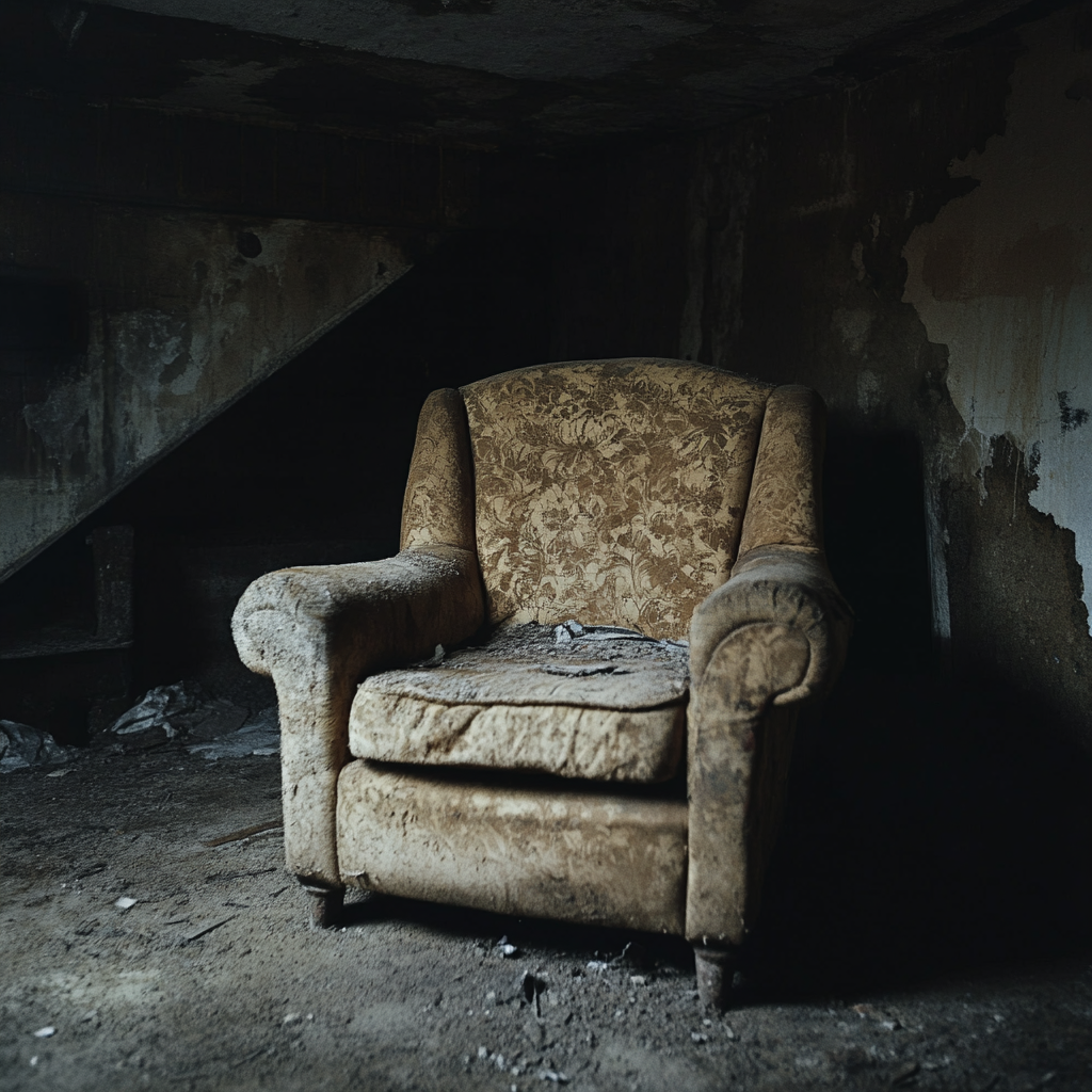 Un fauteuil dans un sous-sol | Source : Midjourney