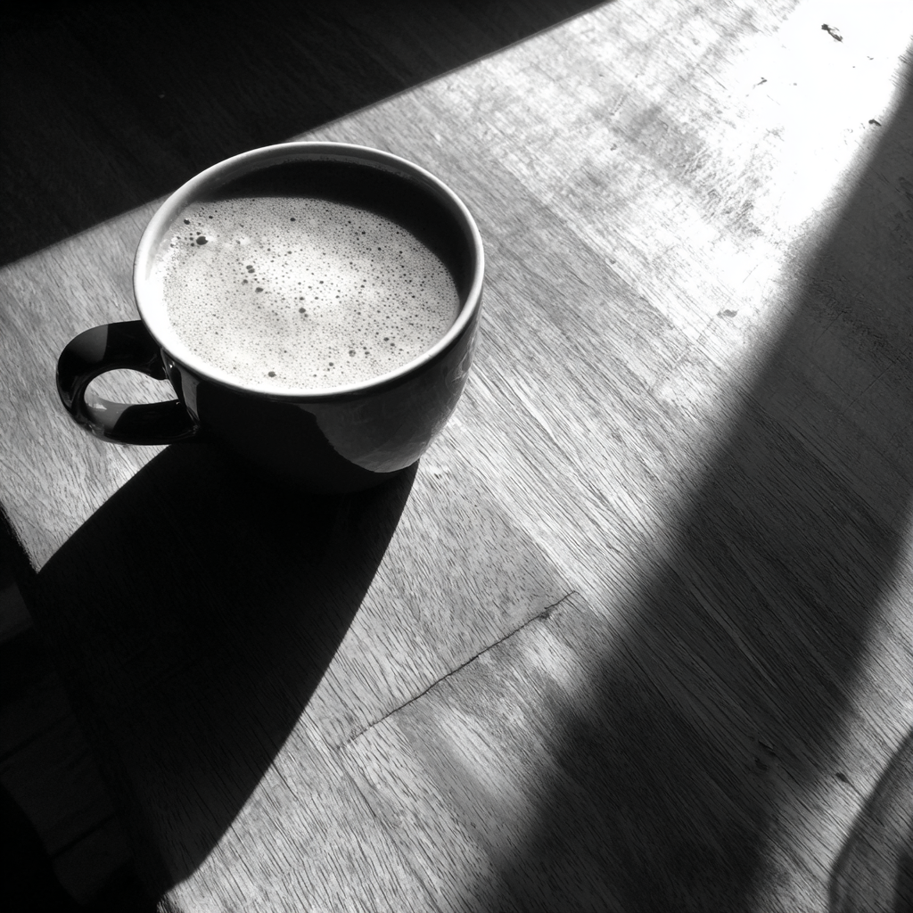 Une tasse de café sur une table | Source : Midjourney