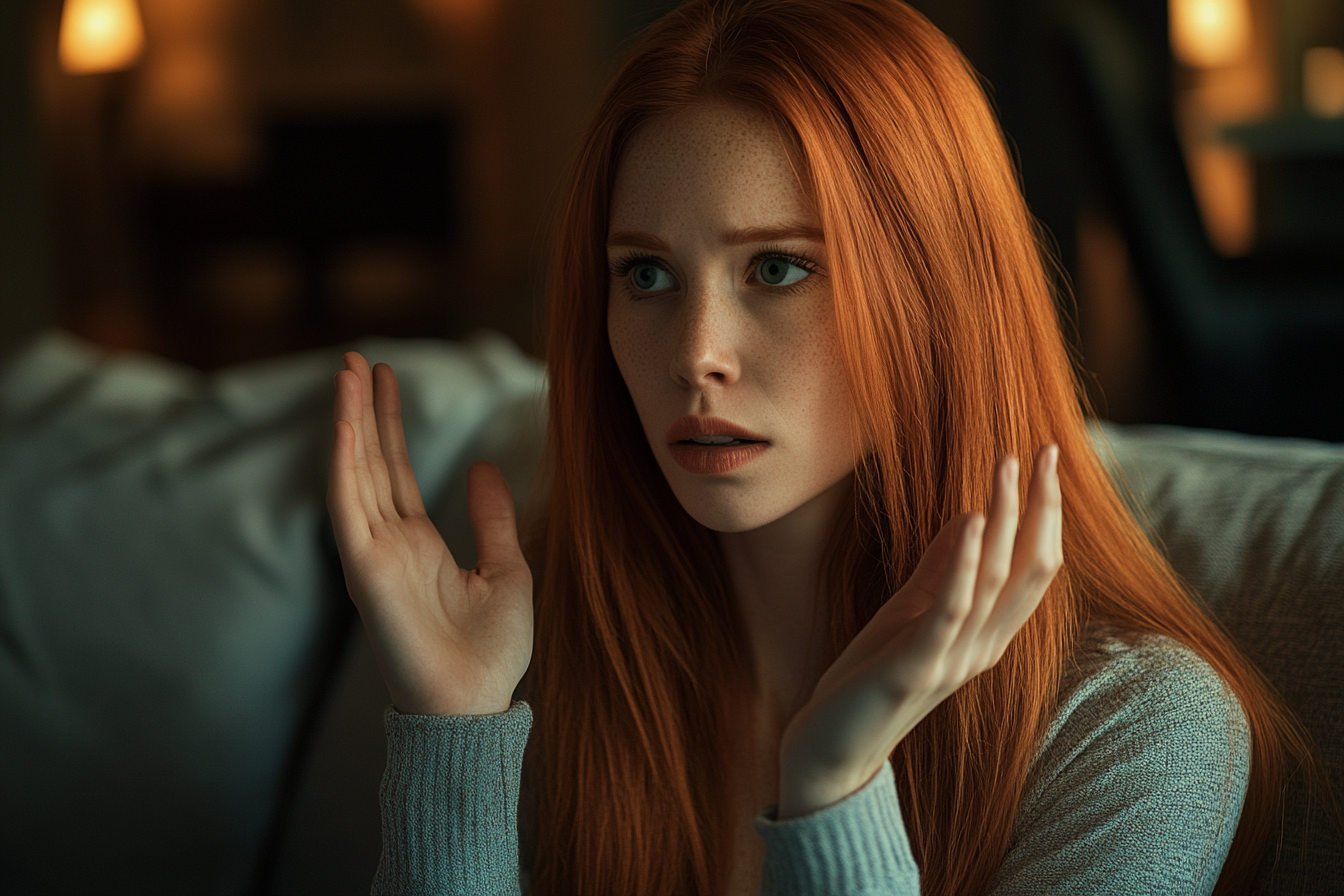 Une femme faisant des gestes avec ses mains | Source : Midjourney