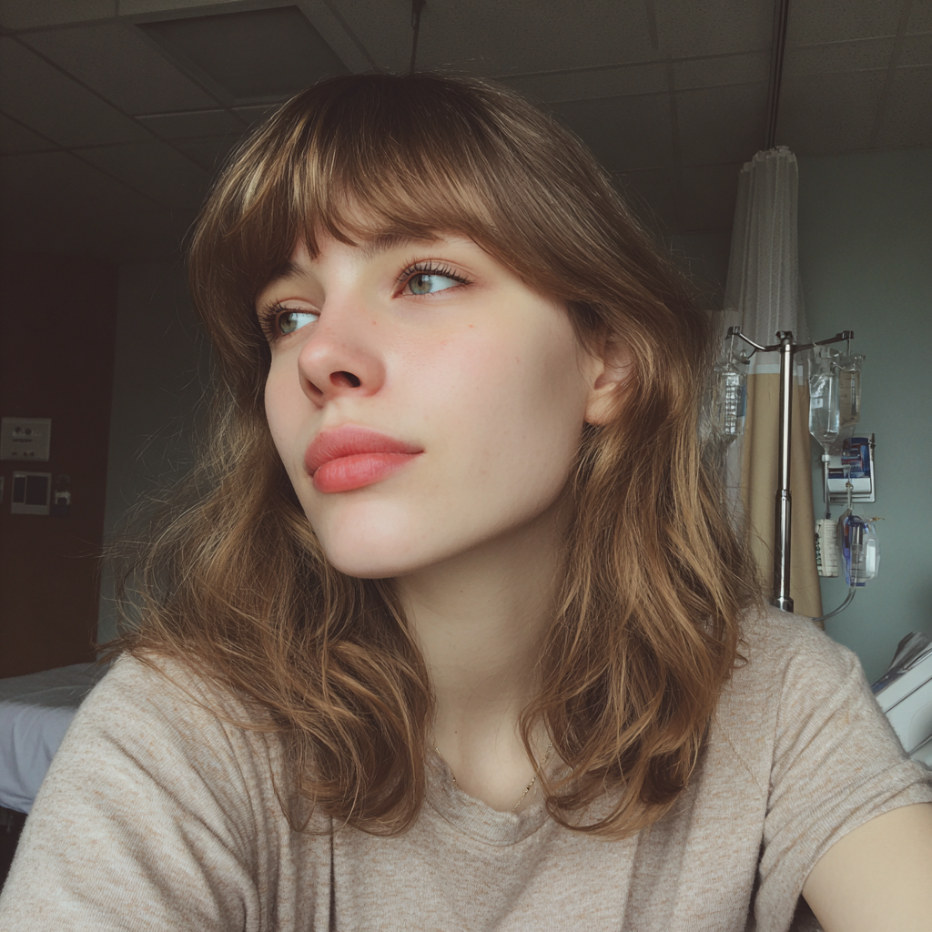 Une femme debout dans une chambre d'hôpital | Source : Midjourney
