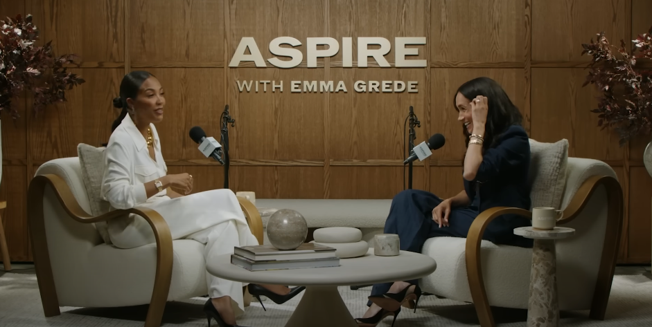 Emma Grede and Meghan Markle parle de la vidéo virale "Baby Momma Dance" dans l'émission "Aspire with Emma Grede" le 17 juin 2025 | Source : Youtube/Emma Grede