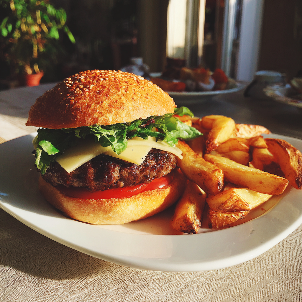Une assiette de nourriture sur une table | Source : Midjourney