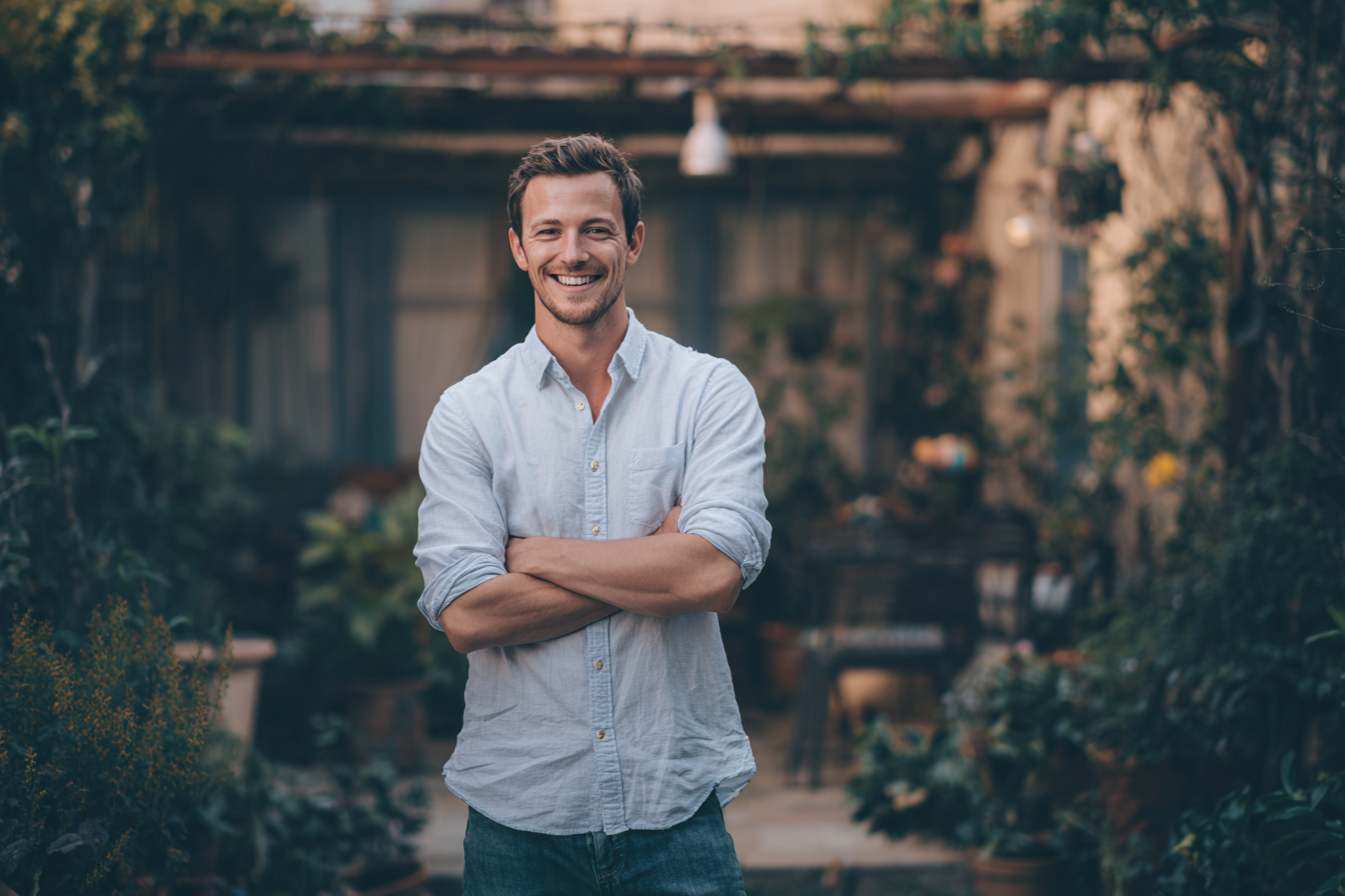 Un homme qui sourit | Source : Midjourney