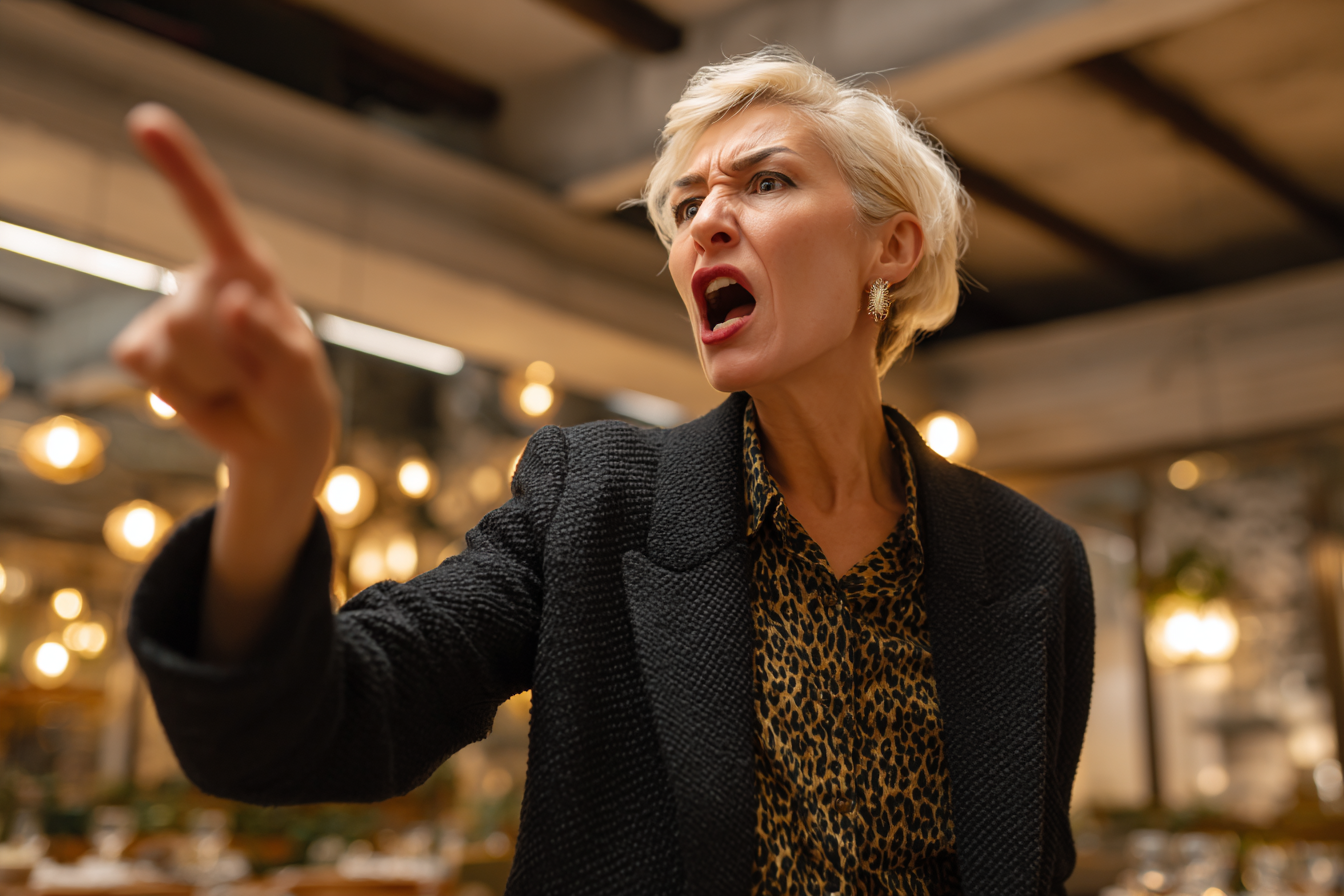 Une femme qui crie dans un restaurant | Source : Midjourney