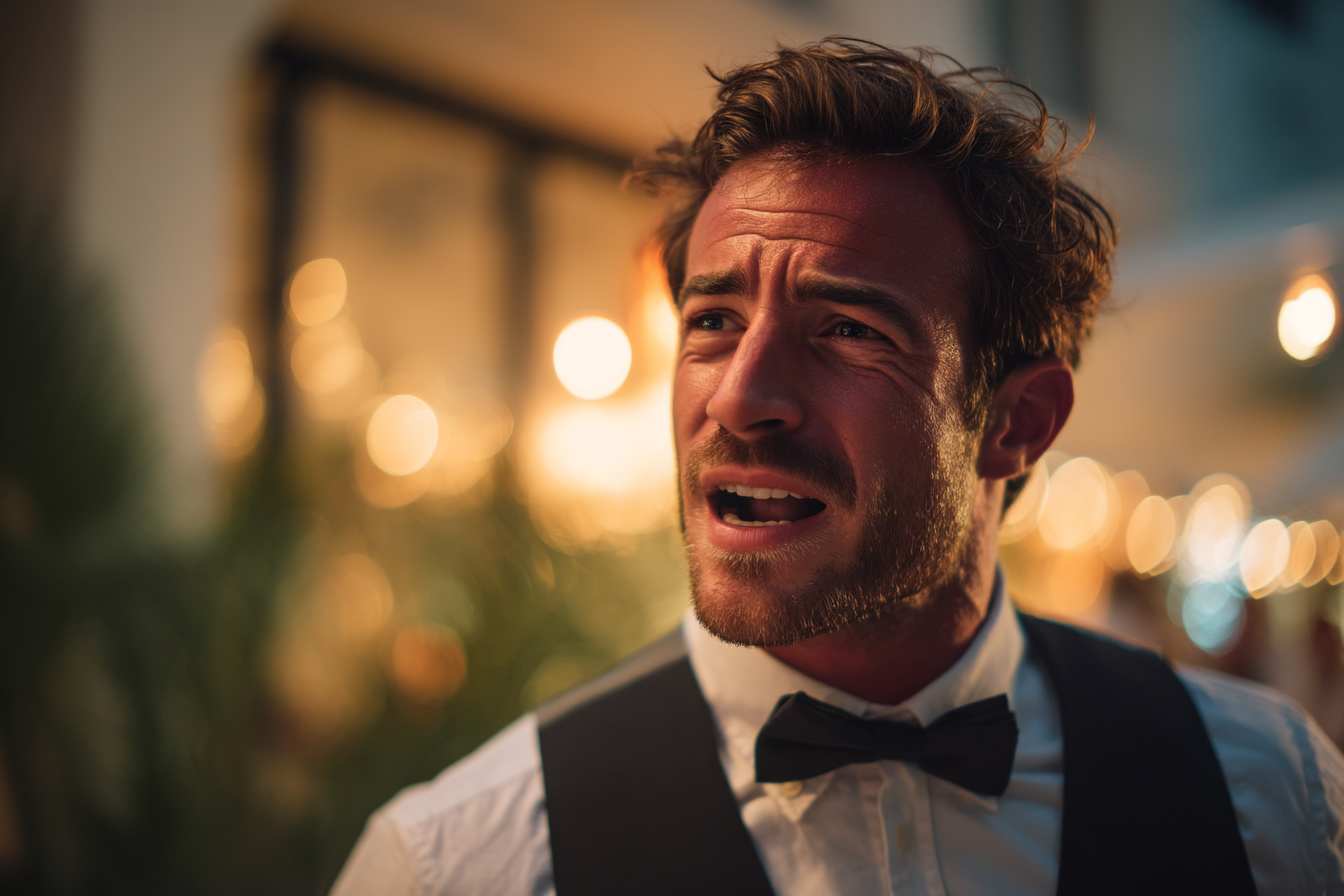 Un homme qui parle lors de son mariage | Source : Midjourney