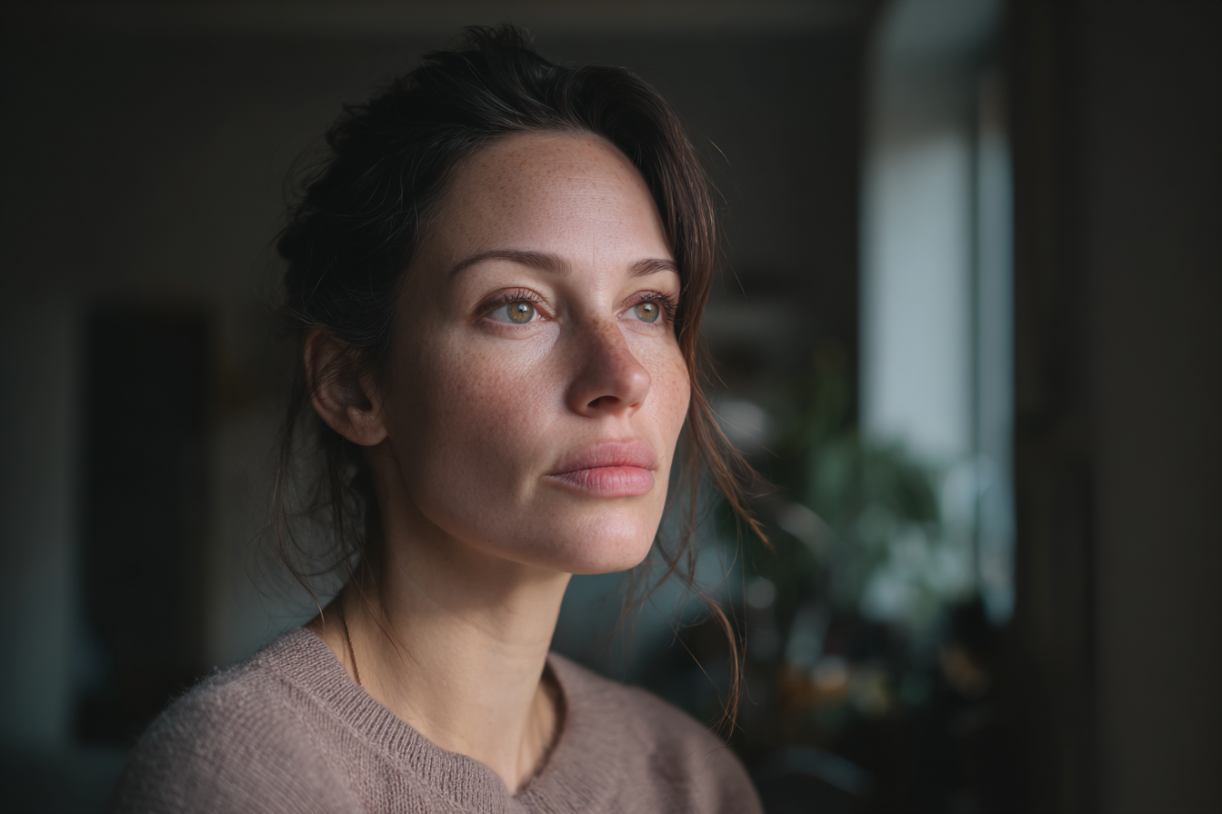 Une femme debout dans un salon | Source : Midjourney