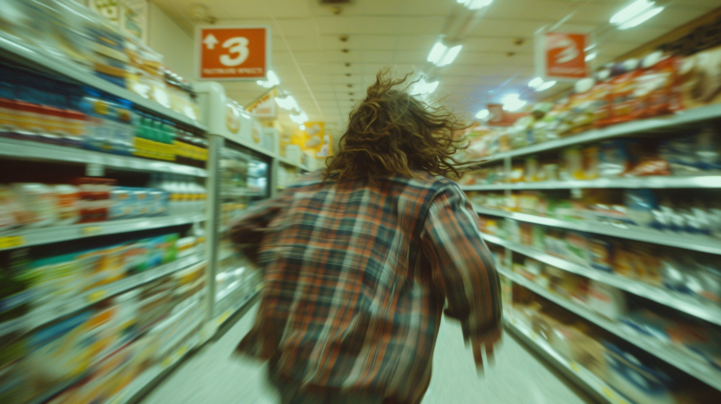Une personne qui court dans une épicerie | Source : Midjourney
