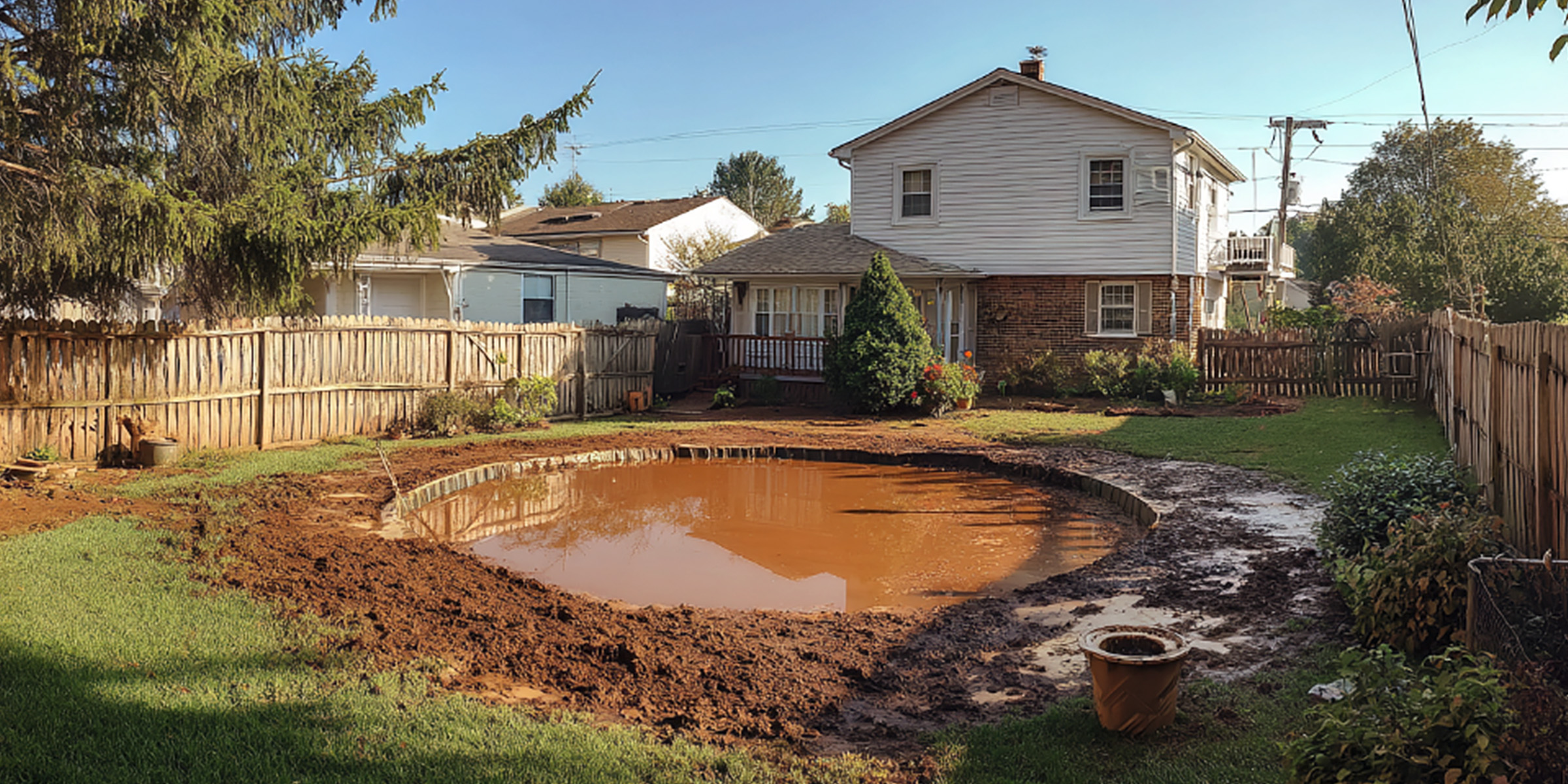 Une piscine remplie de boue | Source : Midjourney