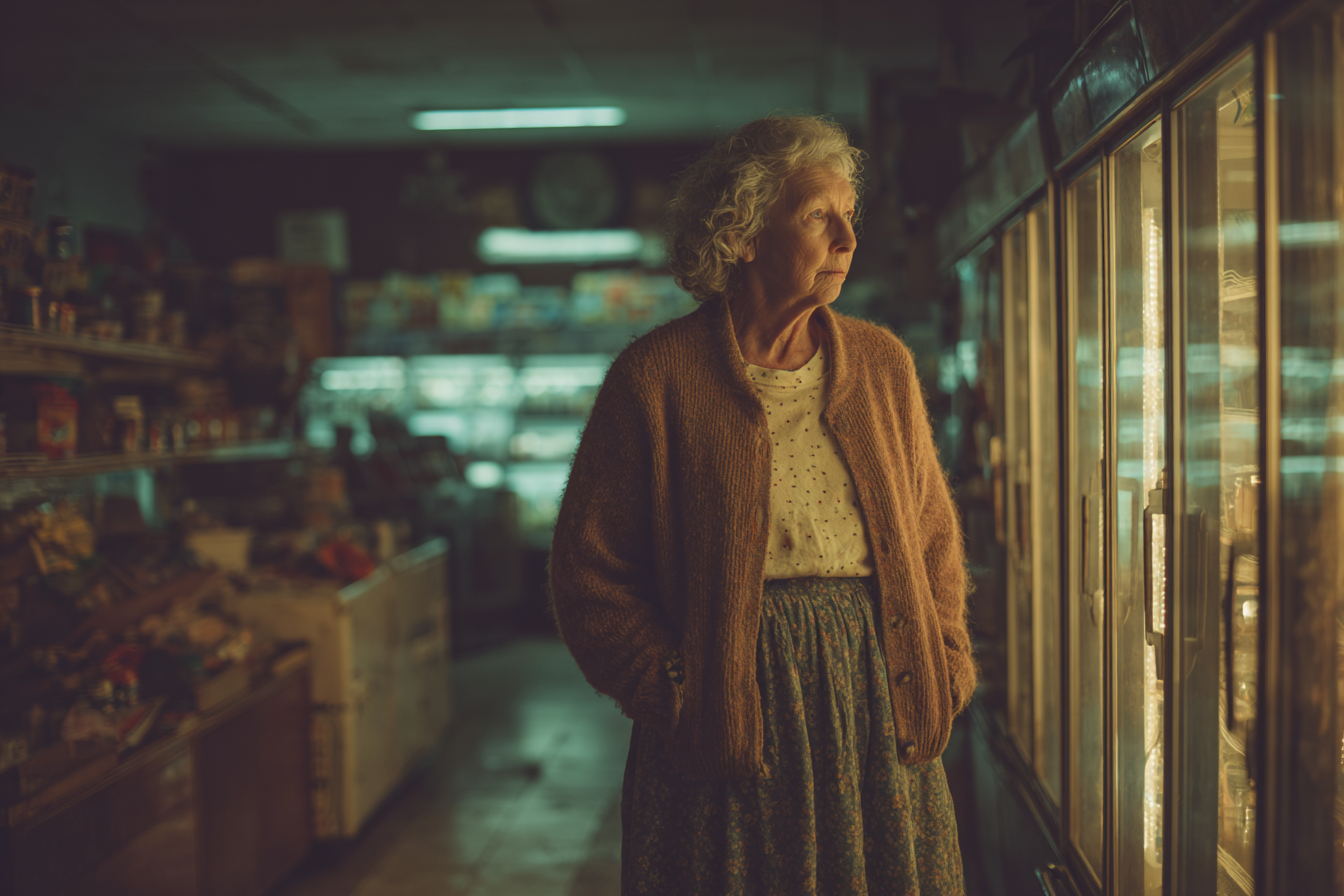 Une femme âgée dans un magasin | Source : Midjourney