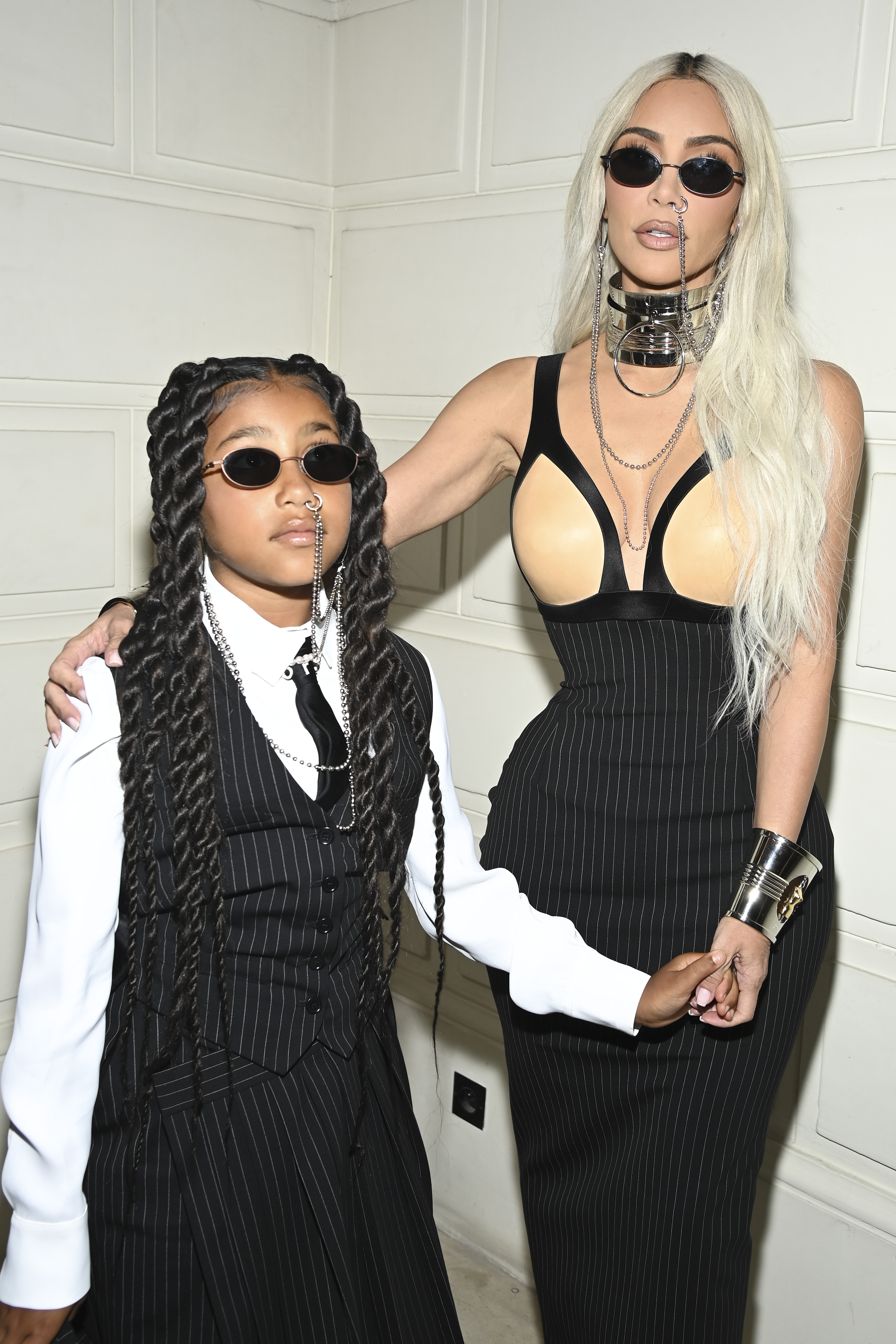 North West et Kim Kardashian assistent au défilé Jean-Paul Gaultier Haute Couture Automne Hiver le 6 juillet 2022 à Paris, France.| Source : Getty Images