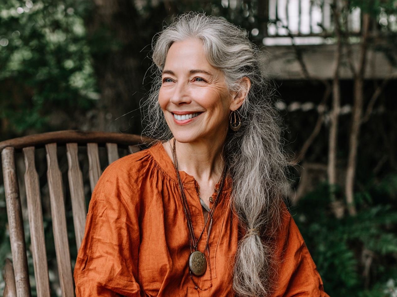 Une femme âgée souriante | Source : Midjourney