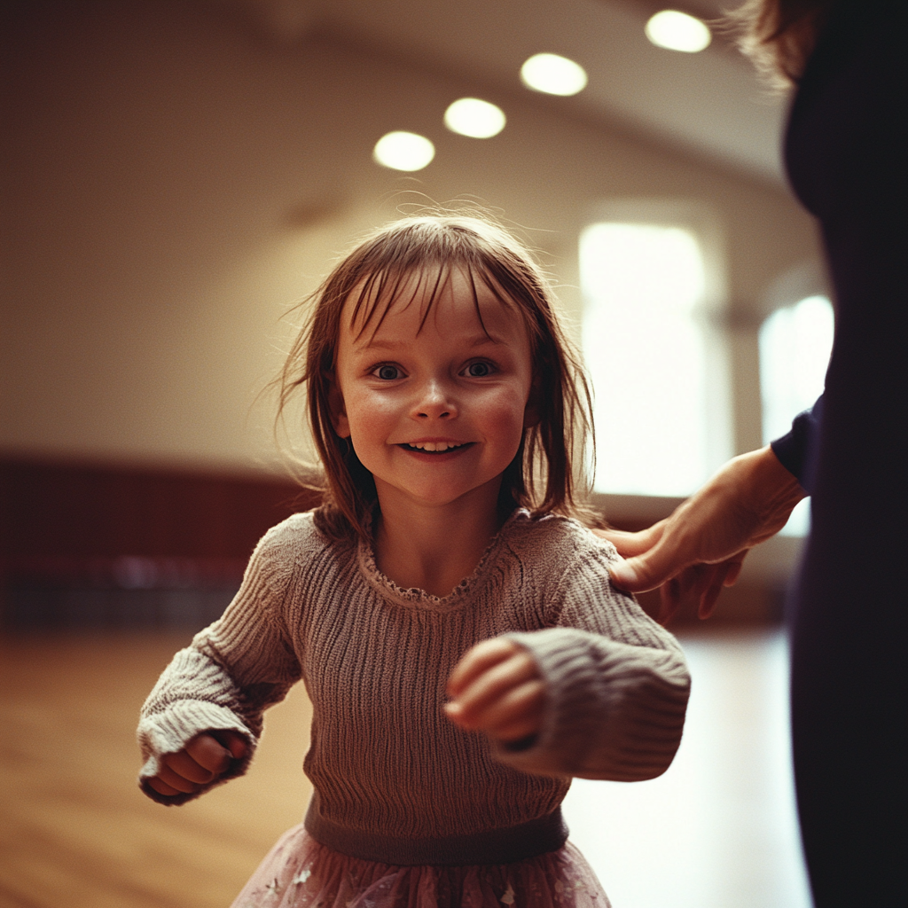 Une petite fille heureuse qui court | Source : Midjourney