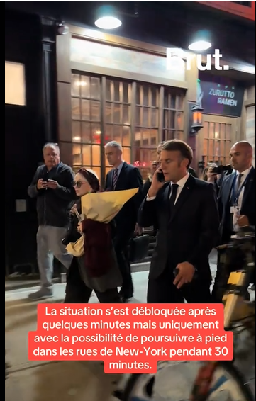 Le président Emmanuel Macron, extrait d'un post daté du 23 septembre 2025 | Source : Tiktok/@brutofficiel