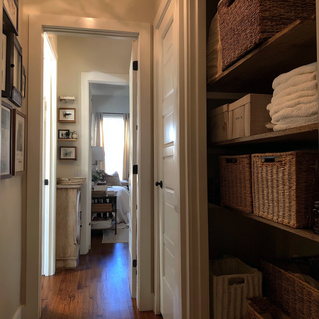 Une armoire à linge dans un couloir | Source : Midjourney