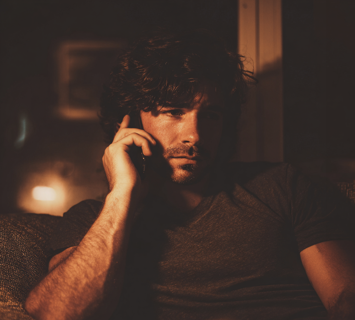 Un homme qui parle au téléphone | Source : Midjourney