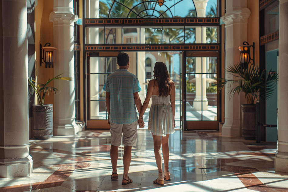 Un couple dans un centre de villégiature | Source : Midjourney