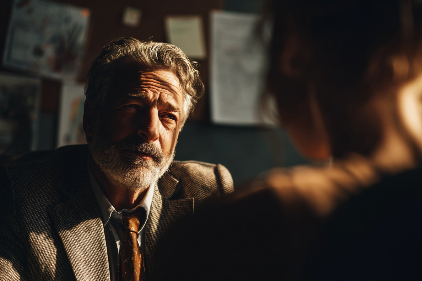 Un homme qui parle à une femme | Source : Midjourney