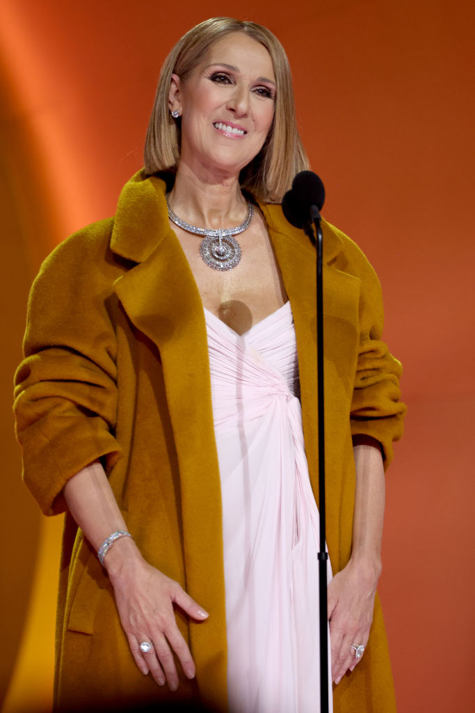 Céline Dion s'exprime sur scène lors de la 66e cérémonie des Grammy Awards à la Crypto.com Arena, le 4 février 2024 à Los Angeles, en Californie I Source : Getty Images