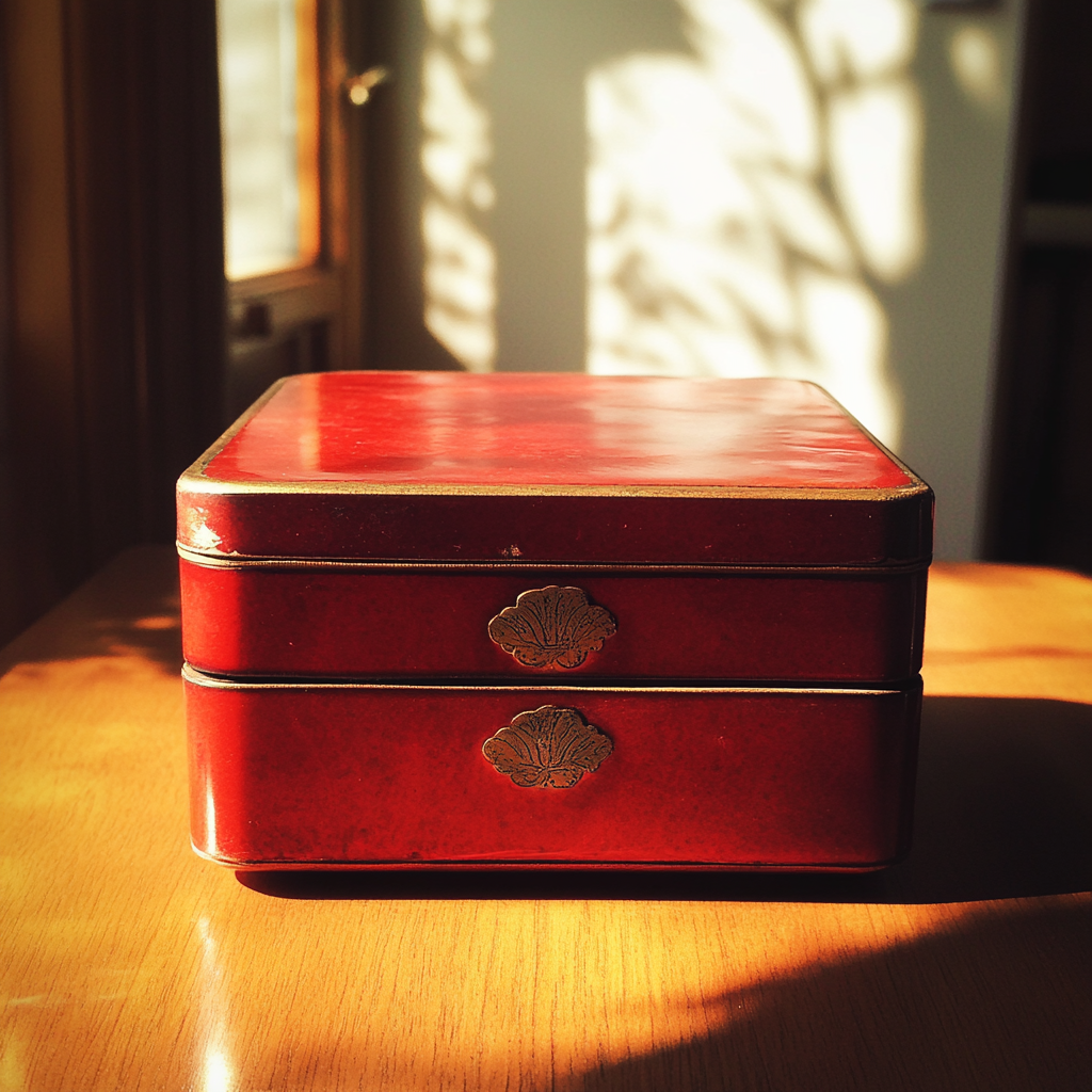 Une boîte à bijoux rouge | Source : Midjourney