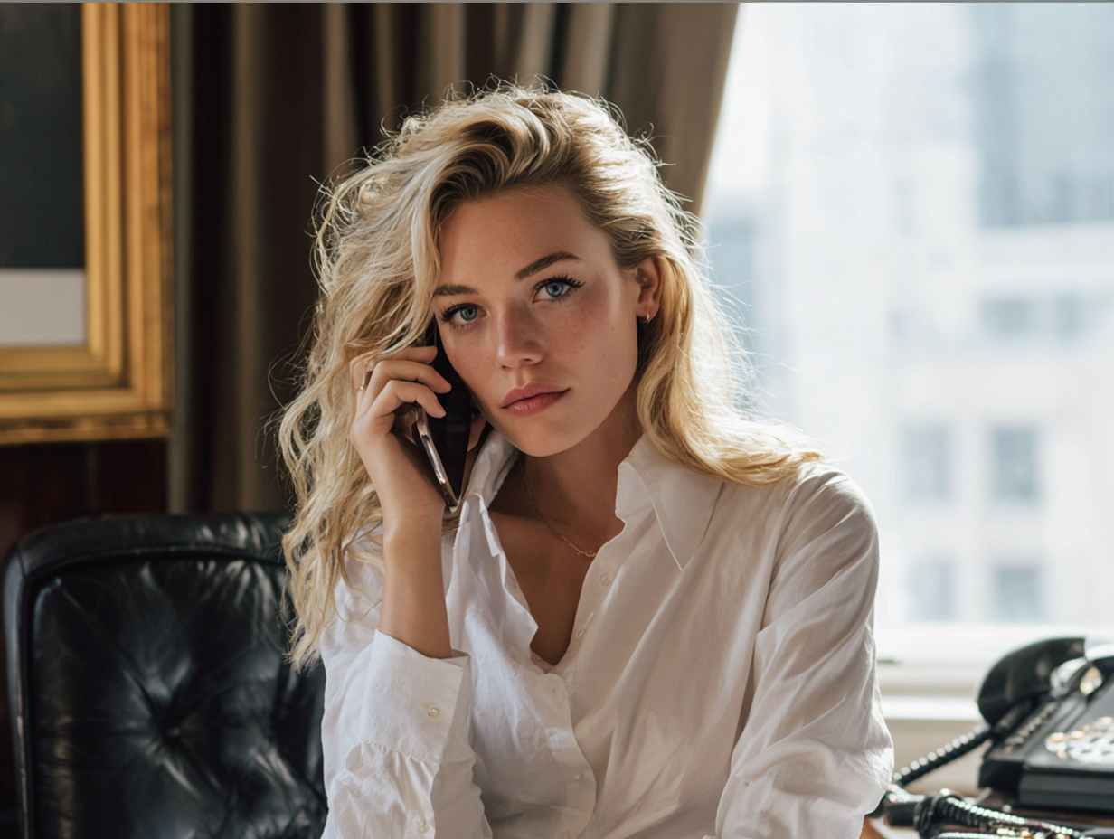 Une femme qui parle au téléphone | Source : Midjourney