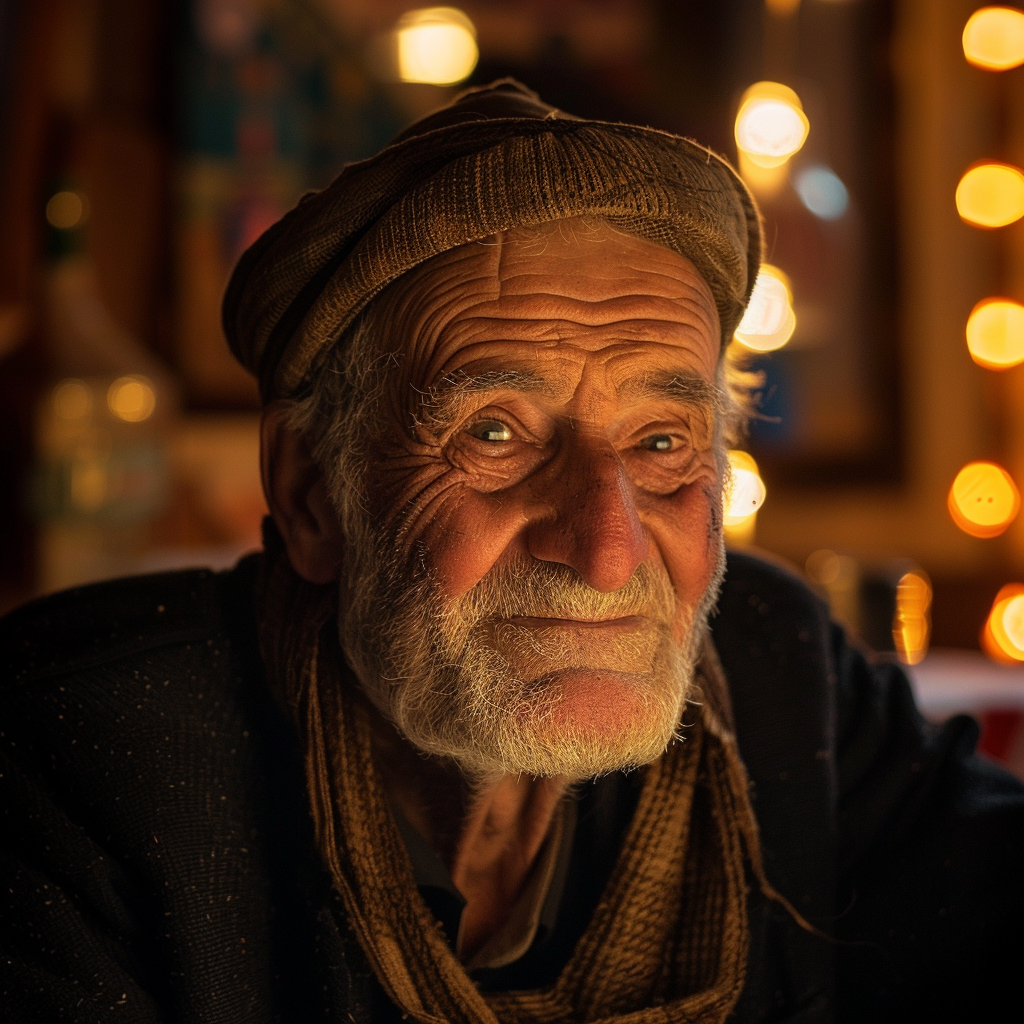 Homme âgé souriant chaleureusement | Source : Midjourney