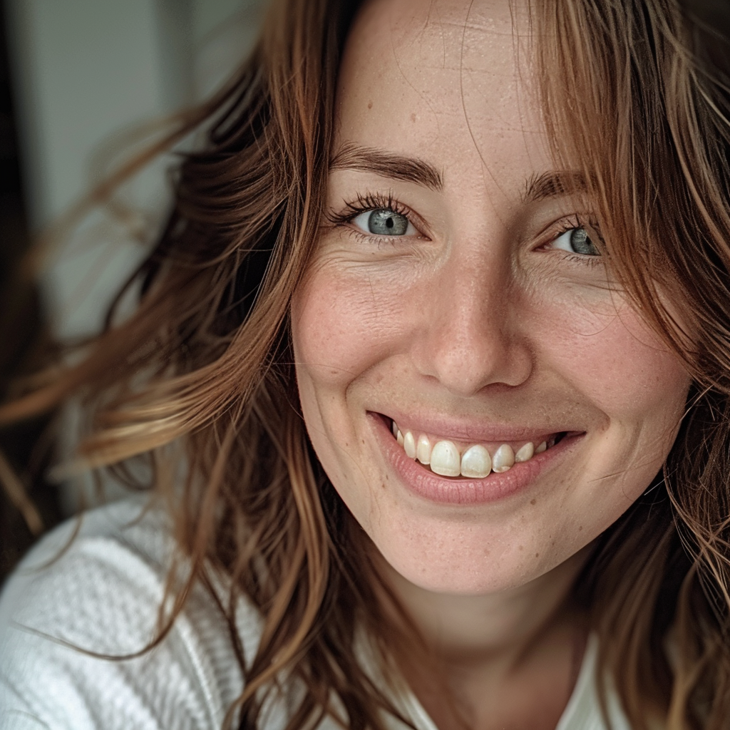 Gros plan sur une femme souriante | Source : Midjourney
